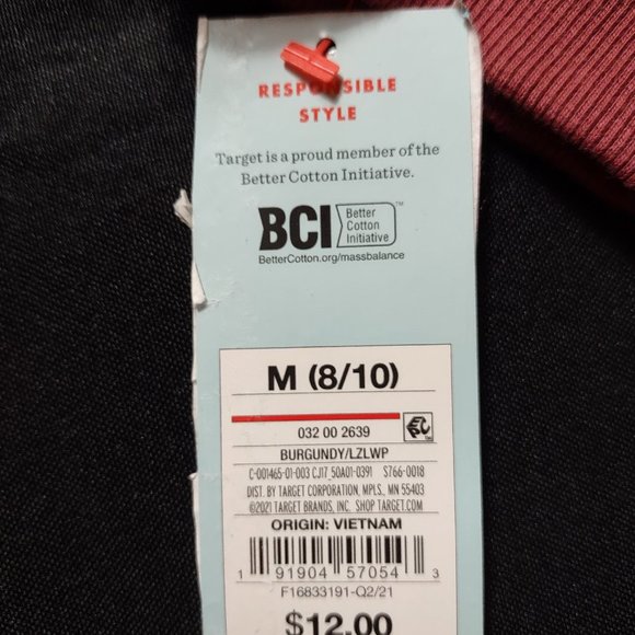 NWT Kids' Snap Collar Pullover Sweatshirt w/ Pockets, Maroon - Picture 5 of 6